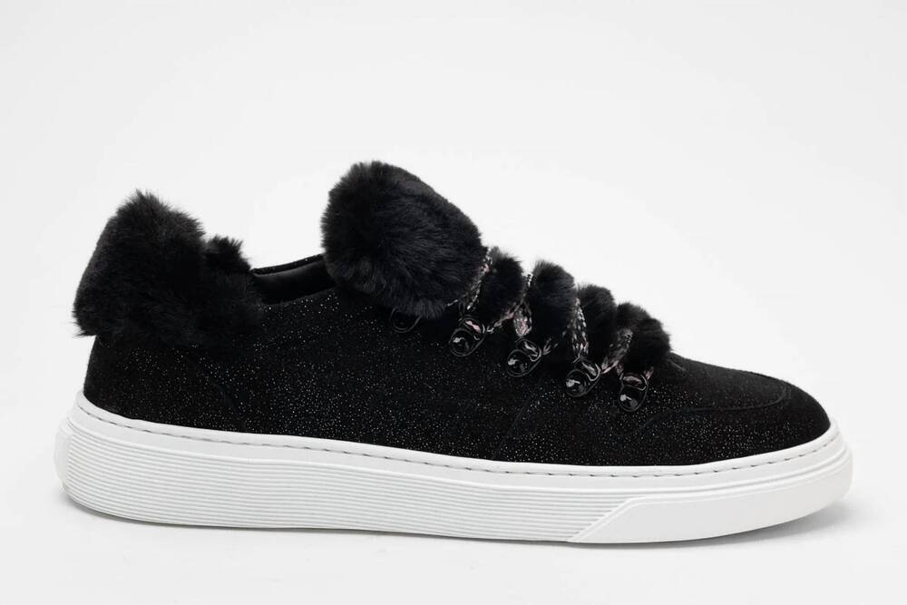 NEW HOGAN women's h365 wintery sneakers in black